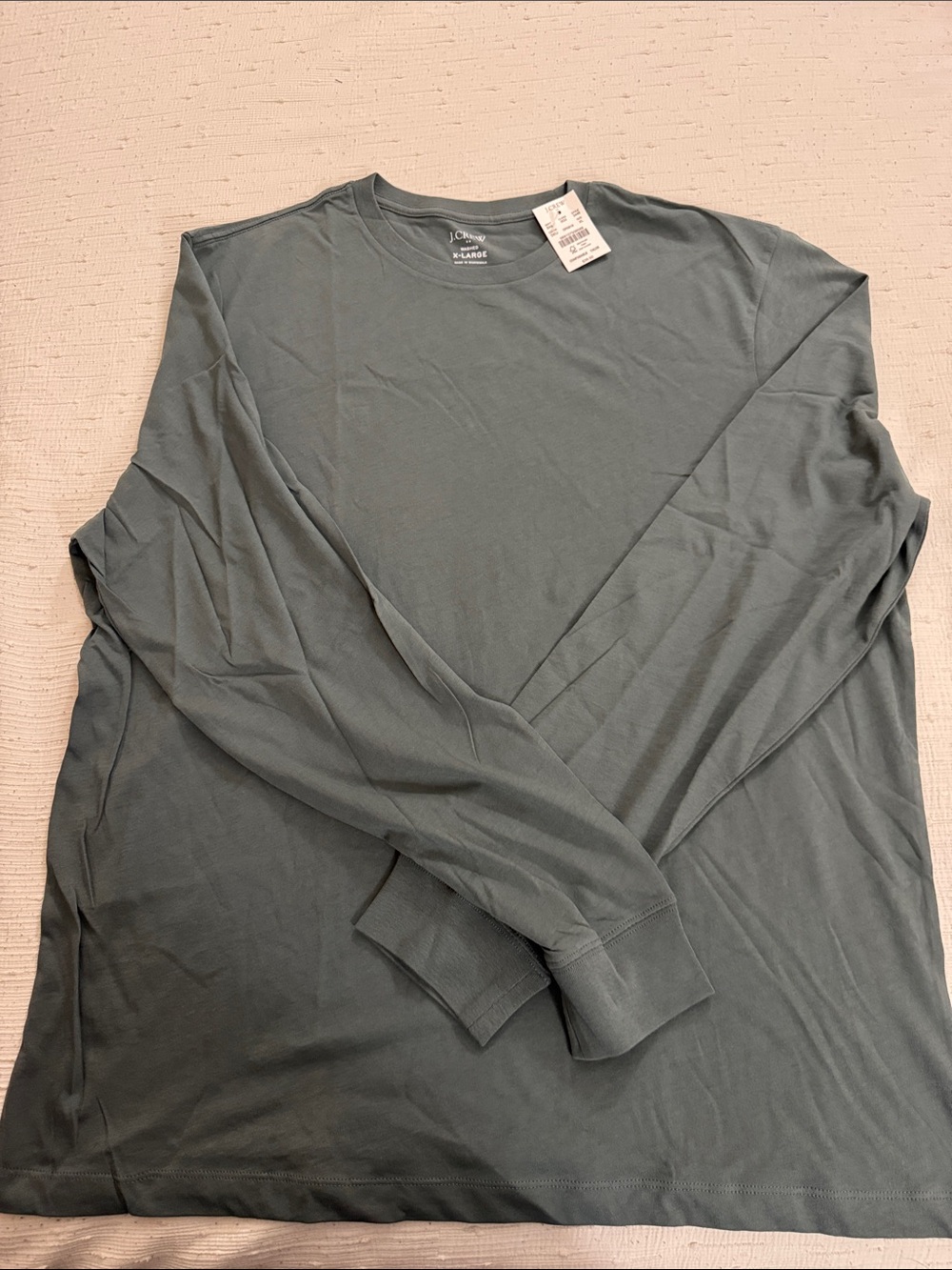 J. Crew Men’s Long-Sleeve Crewneck Shirt - Slate Green